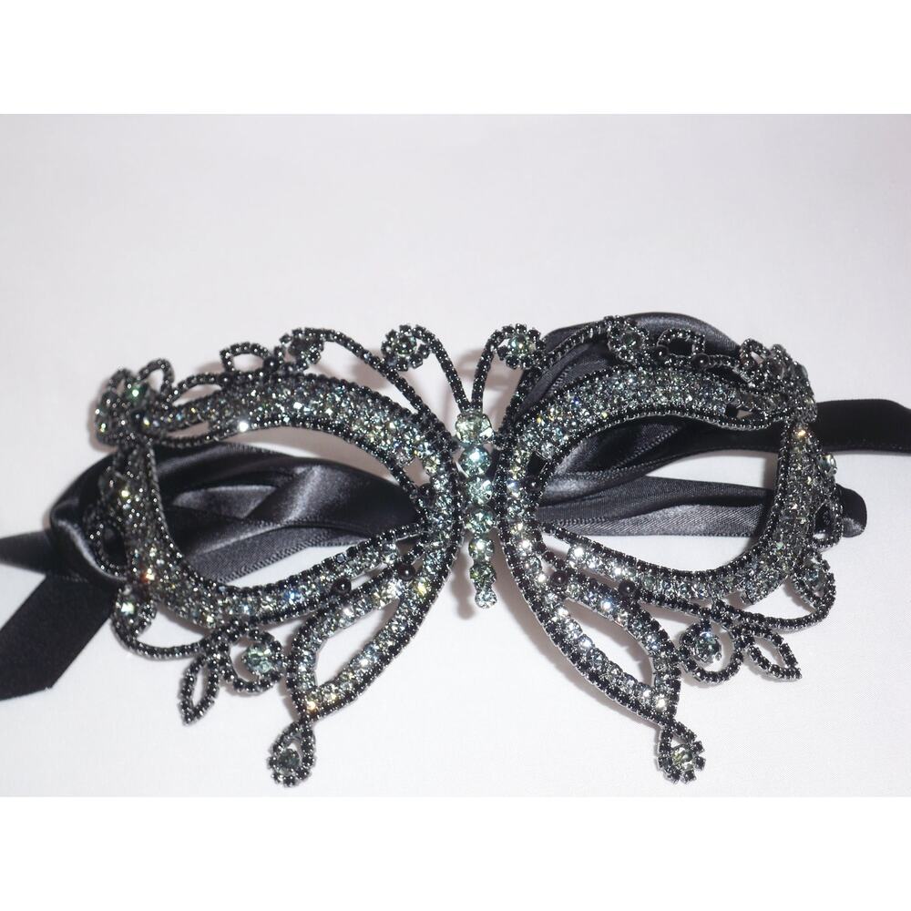 Black rhinestone rhinestone bridal halloween masquerade ball costume ball mask